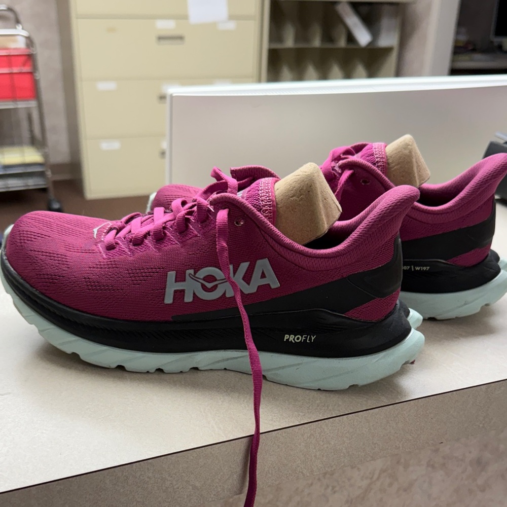 Hoka Women's Magenta and Black Athletic Shoes